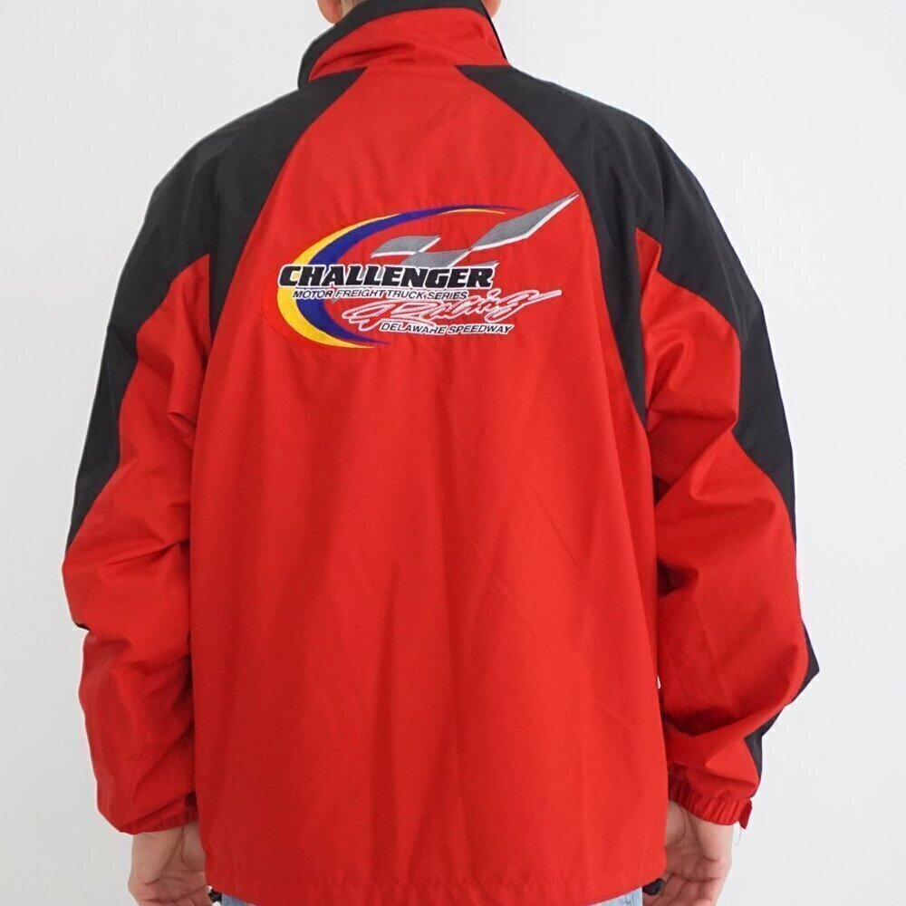 North End Climate Where Black Red Nylon Challenger Racing Delaware Speedway Coat